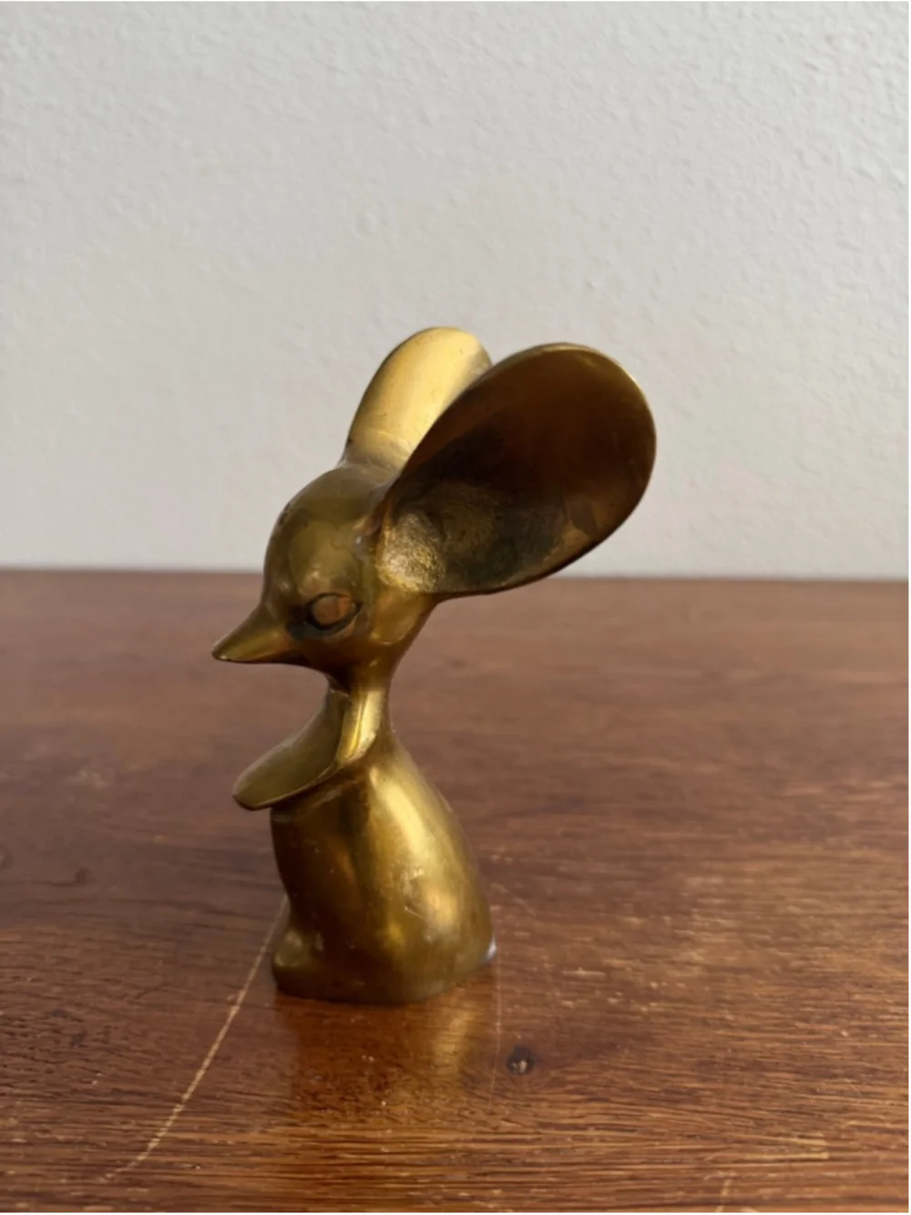 Vintage Brass Mouse Figurine MCM Mid Century Modern Hollywood Regency Small Anim